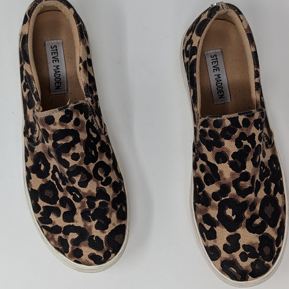 Steve Madden Sneakers Gills Slip-On Leopard Print Womens Size 8 - Picture 4 of 8